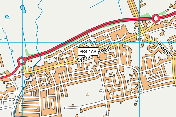PR4 1AB map - OS VectorMap District (Ordnance Survey)