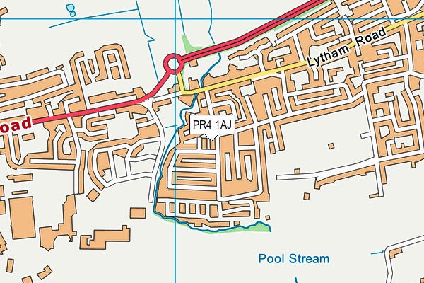 PR4 1AJ map - OS VectorMap District (Ordnance Survey)