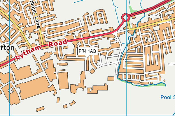 PR4 1AQ map - OS VectorMap District (Ordnance Survey)