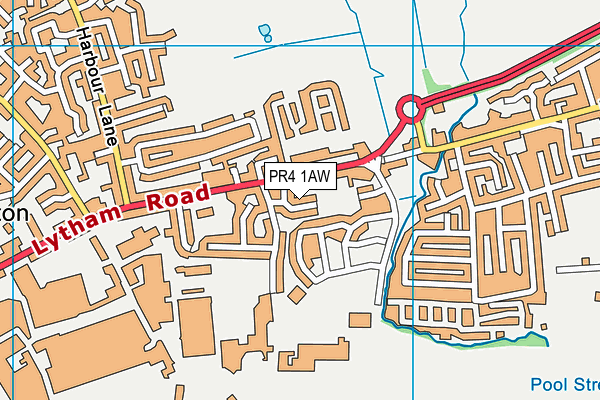 PR4 1AW map - OS VectorMap District (Ordnance Survey)