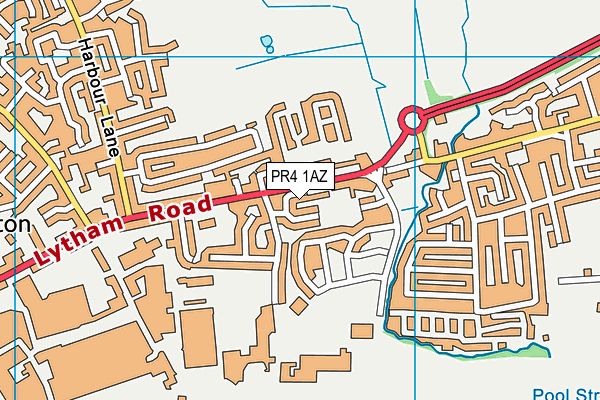 PR4 1AZ map - OS VectorMap District (Ordnance Survey)