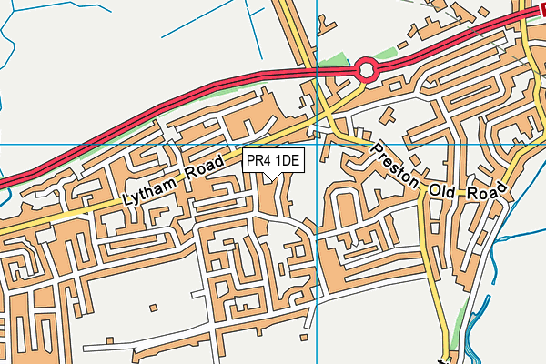 PR4 1DE map - OS VectorMap District (Ordnance Survey)