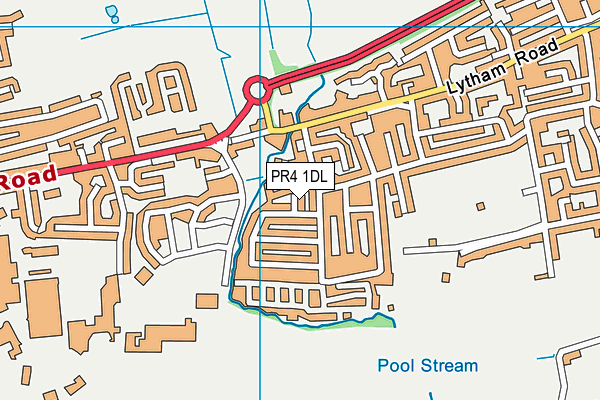 PR4 1DL map - OS VectorMap District (Ordnance Survey)