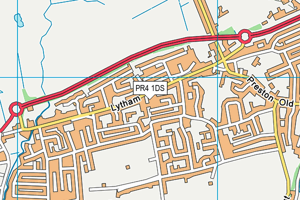 PR4 1DS map - OS VectorMap District (Ordnance Survey)