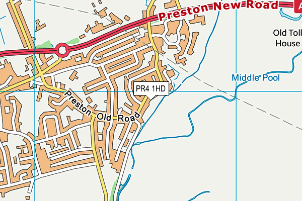 PR4 1HD map - OS VectorMap District (Ordnance Survey)