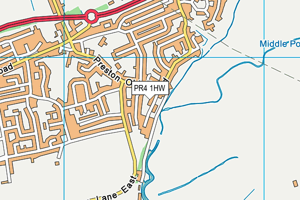 PR4 1HW map - OS VectorMap District (Ordnance Survey)