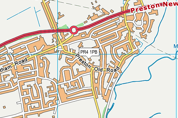 PR4 1PB map - OS VectorMap District (Ordnance Survey)