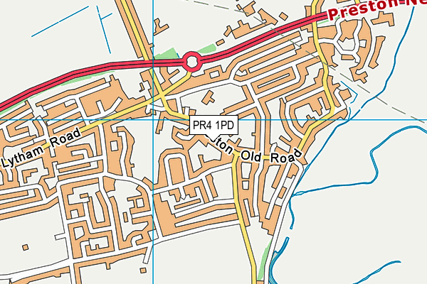 PR4 1PD map - OS VectorMap District (Ordnance Survey)