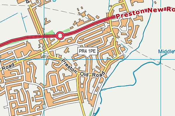 PR4 1PE map - OS VectorMap District (Ordnance Survey)