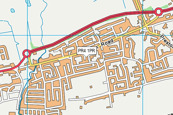 PR4 1PR map - OS VectorMap District (Ordnance Survey)