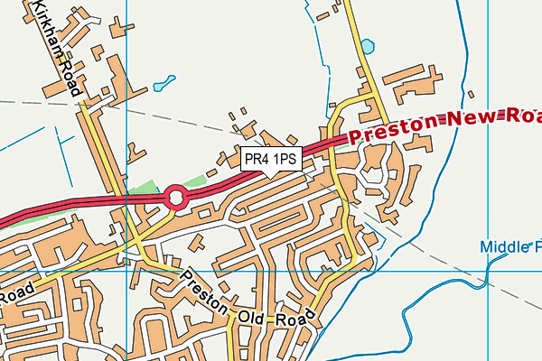 PR4 1PS map - OS VectorMap District (Ordnance Survey)