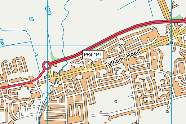PR4 1PT map - OS VectorMap District (Ordnance Survey)