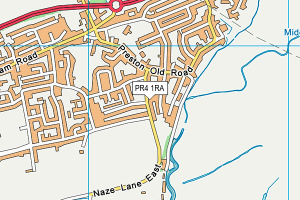 PR4 1RA map - OS VectorMap District (Ordnance Survey)