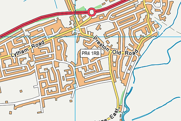 PR4 1RB map - OS VectorMap District (Ordnance Survey)