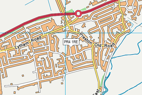 PR4 1RE map - OS VectorMap District (Ordnance Survey)