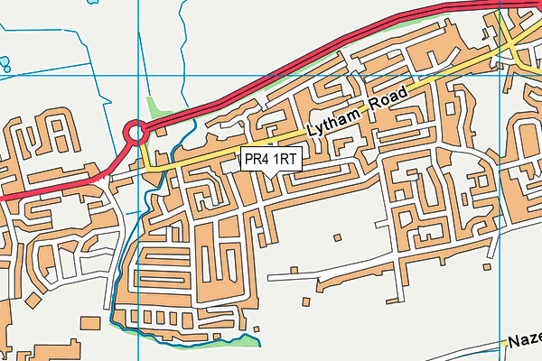PR4 1RT map - OS VectorMap District (Ordnance Survey)