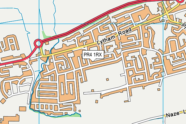 PR4 1RX map - OS VectorMap District (Ordnance Survey)