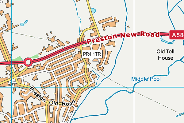 PR4 1TR map - OS VectorMap District (Ordnance Survey)