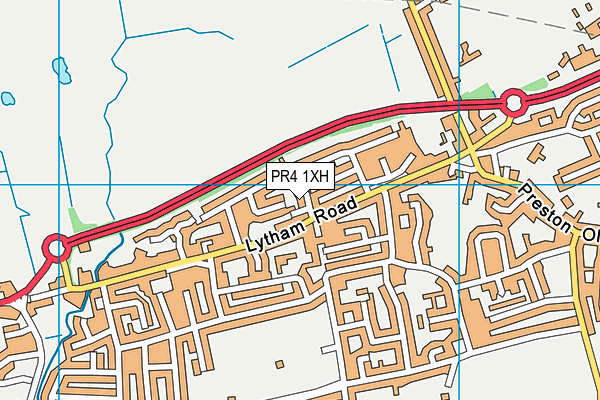PR4 1XH map - OS VectorMap District (Ordnance Survey)