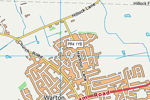 PR4 1YB map - OS VectorMap District (Ordnance Survey)