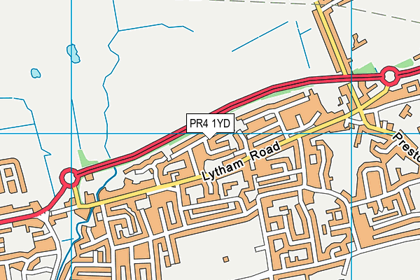 PR4 1YD map - OS VectorMap District (Ordnance Survey)