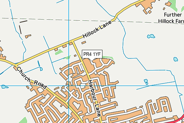 PR4 1YF map - OS VectorMap District (Ordnance Survey)
