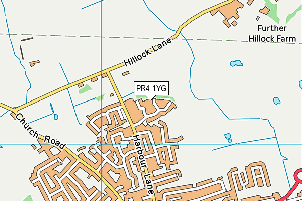 PR4 1YG map - OS VectorMap District (Ordnance Survey)