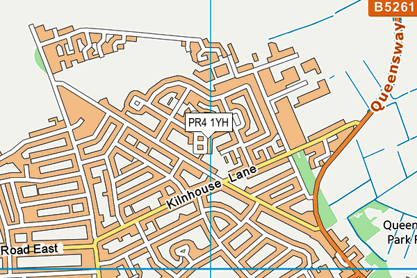 PR4 1YH map - OS VectorMap District (Ordnance Survey)
