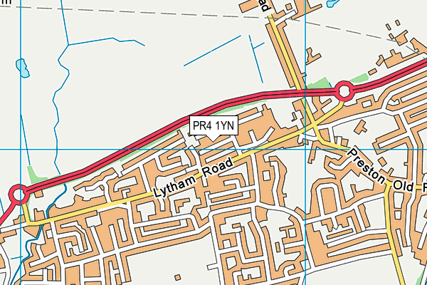 PR4 1YN map - OS VectorMap District (Ordnance Survey)