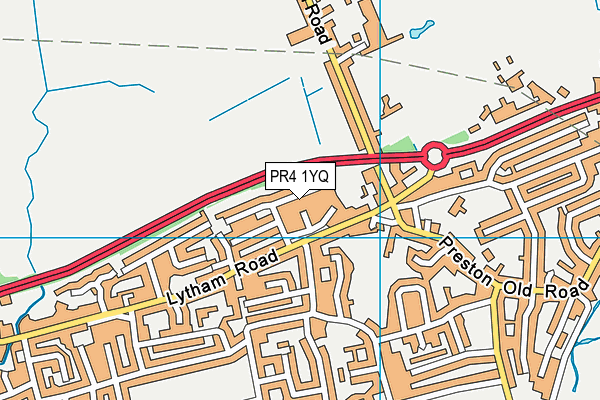PR4 1YQ map - OS VectorMap District (Ordnance Survey)