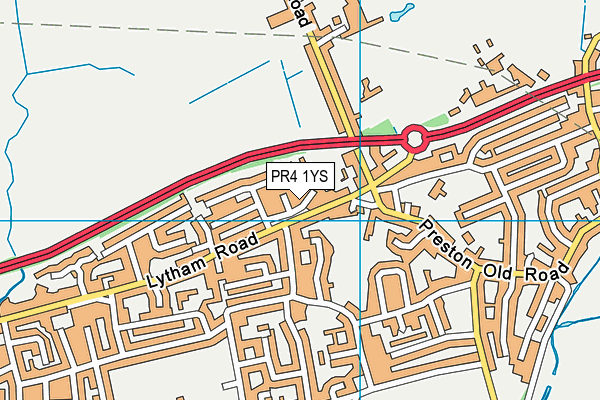 PR4 1YS map - OS VectorMap District (Ordnance Survey)