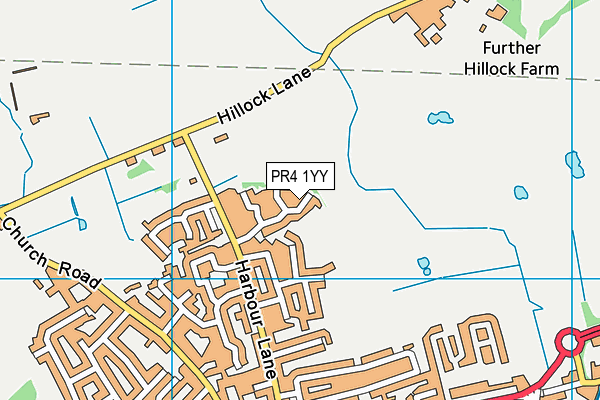 PR4 1YY map - OS VectorMap District (Ordnance Survey)