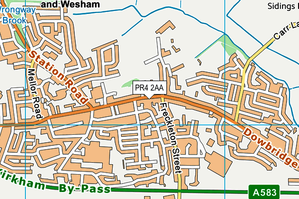 PR4 2AA map - OS VectorMap District (Ordnance Survey)