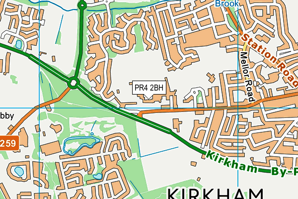 Kirkham Grammar School map (PR4 2BH) - OS VectorMap District (Ordnance Survey)