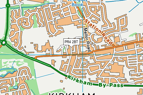 The Willows Catholic Primary School, Kirkham map (PR4 2BT) - OS VectorMap District (Ordnance Survey)