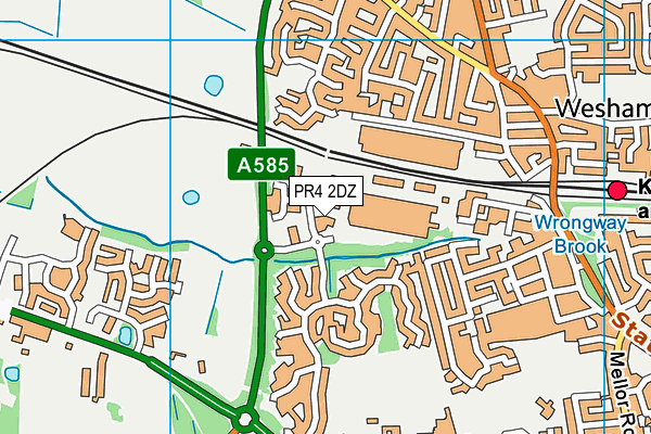 PR4 2DZ map - OS VectorMap District (Ordnance Survey)