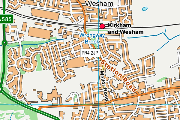 Kirkham And Wesham Primary School map (PR4 2JP) - OS VectorMap District (Ordnance Survey)