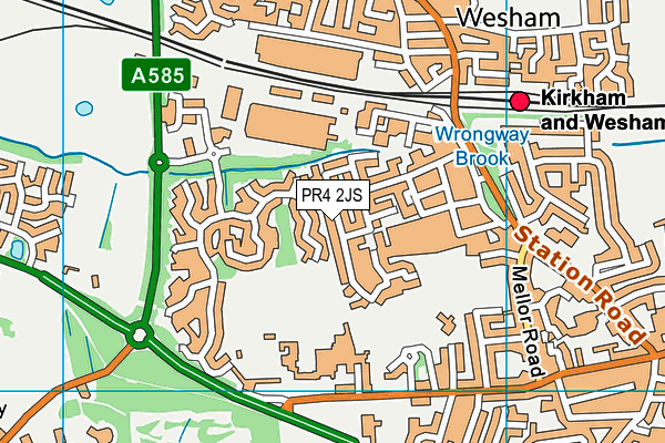 PR4 2JS map - OS VectorMap District (Ordnance Survey)