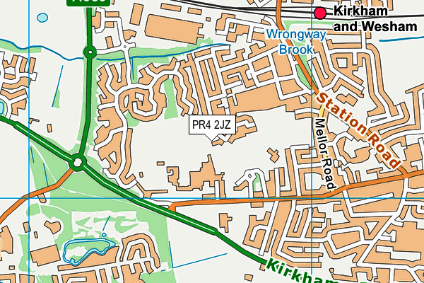 PR4 2JZ map - OS VectorMap District (Ordnance Survey)