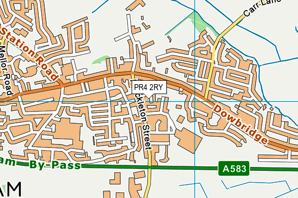 PR4 2RY map - OS VectorMap District (Ordnance Survey)