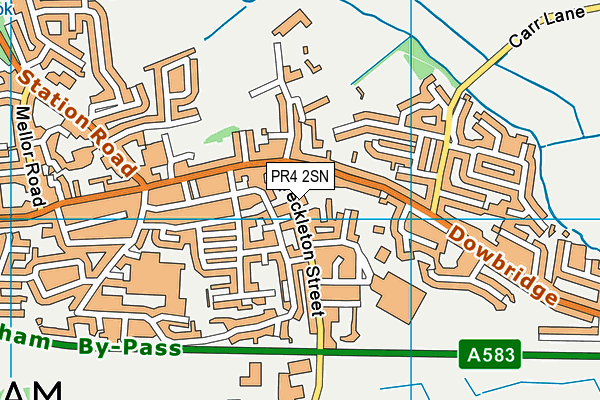 PR4 2SN map - OS VectorMap District (Ordnance Survey)