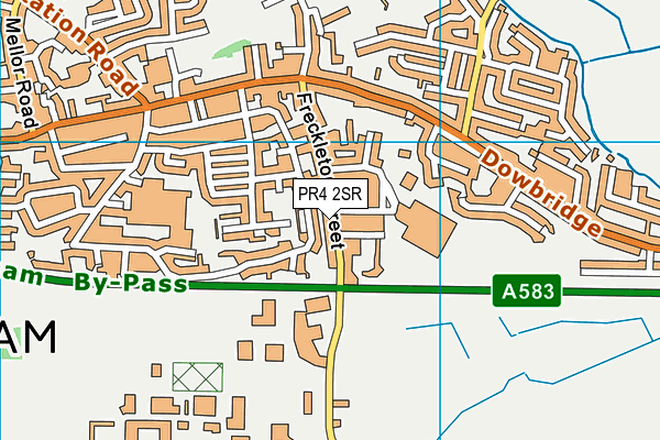 PR4 2SR map - OS VectorMap District (Ordnance Survey)