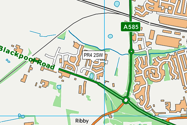 PR4 2SW map - OS VectorMap District (Ordnance Survey)