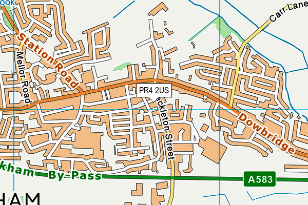 PR4 2US map - OS VectorMap District (Ordnance Survey)