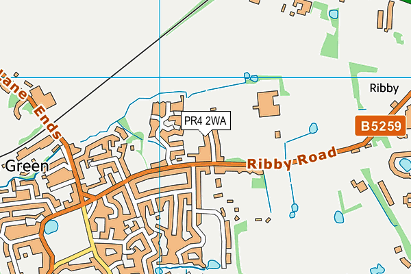PR4 2WA map - OS VectorMap District (Ordnance Survey)