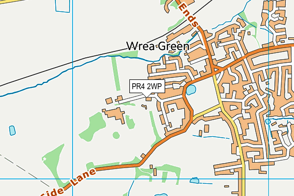 Wrea Green Tennis Club map (PR4 2WP) - OS VectorMap District (Ordnance Survey)