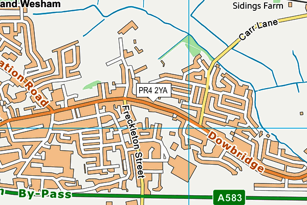 PR4 2YA map - OS VectorMap District (Ordnance Survey)