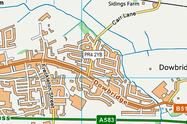 PR4 2YB map - OS VectorMap District (Ordnance Survey)