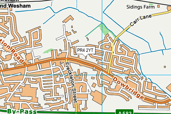PR4 2YT map - OS VectorMap District (Ordnance Survey)