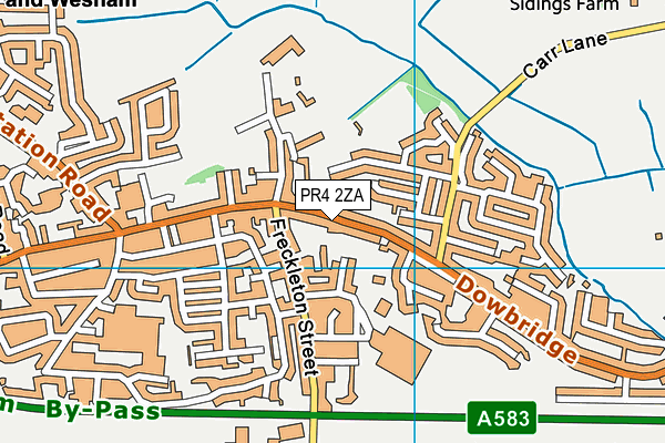 PR4 2ZA map - OS VectorMap District (Ordnance Survey)